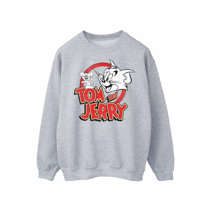 Tom und Jerry Herren-Sweatshirt mit Distressed-Logo XXL grau von Joom DACH