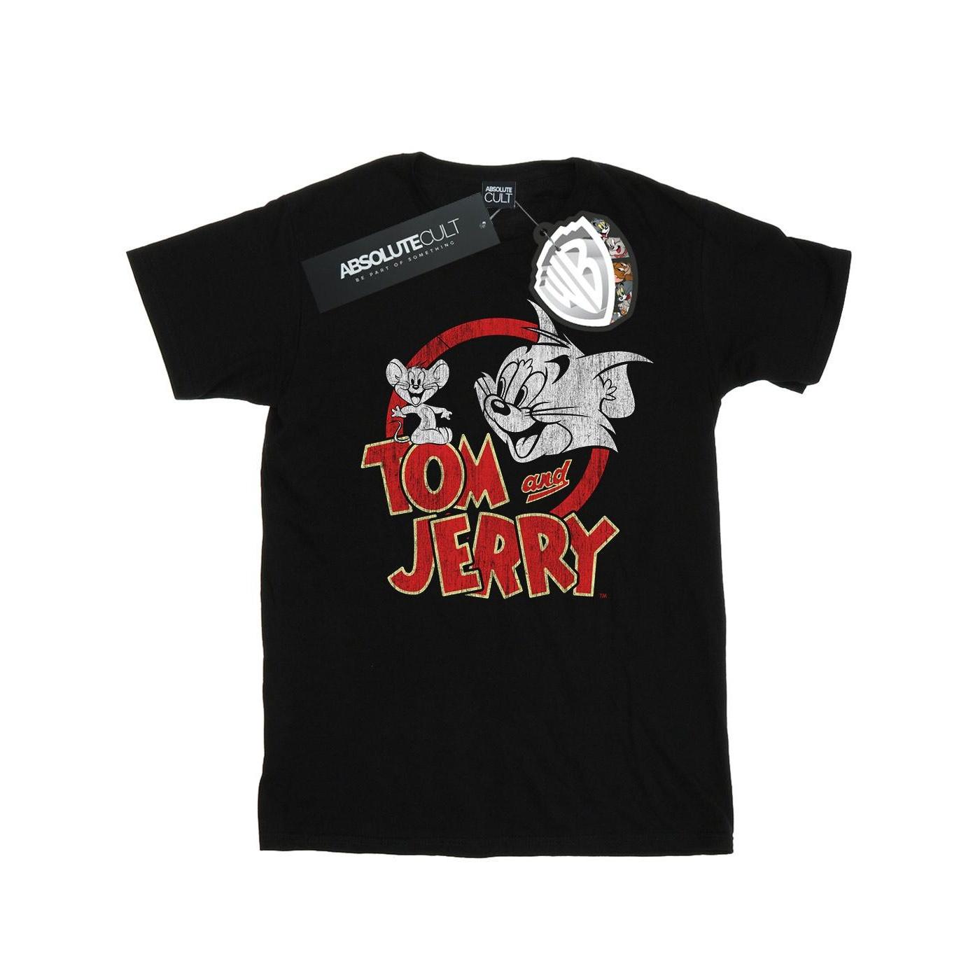 Tom und Jerry Jungen-T-Shirt mit Distressed-Logo 5-6 Years schwarz von Joom DACH