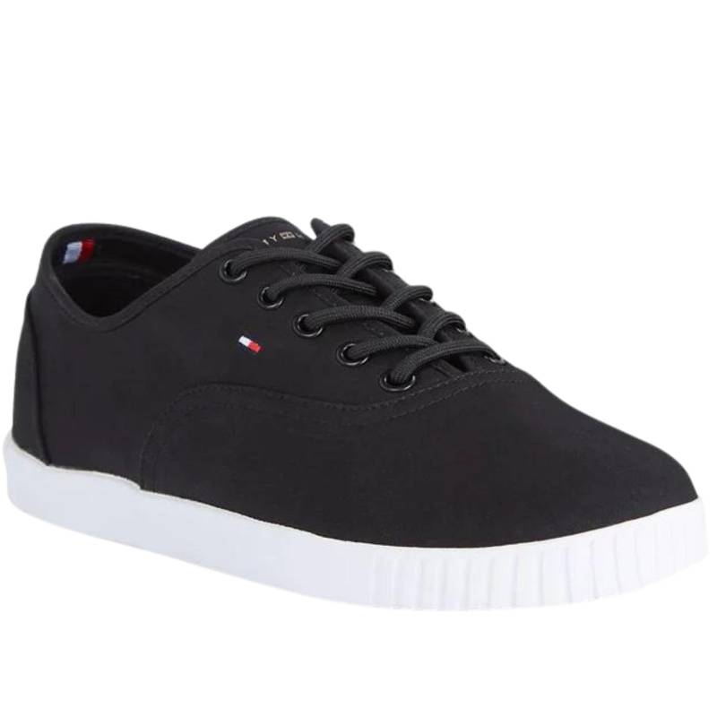 Tommy Hilfiger Canvas Lace Up Sneaker Damen-Sneaker, schwarz. 36 36 schwarz von Joom DACH