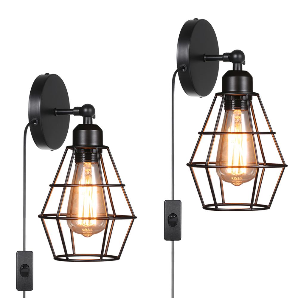 Tomshine AC 220–240 V Wandleuchte, Lampenschirm, E27-Sockel mit Schalter, Wandleuchte für den Innenbereich, Vintage-Stil EU Plug von Joom DACH