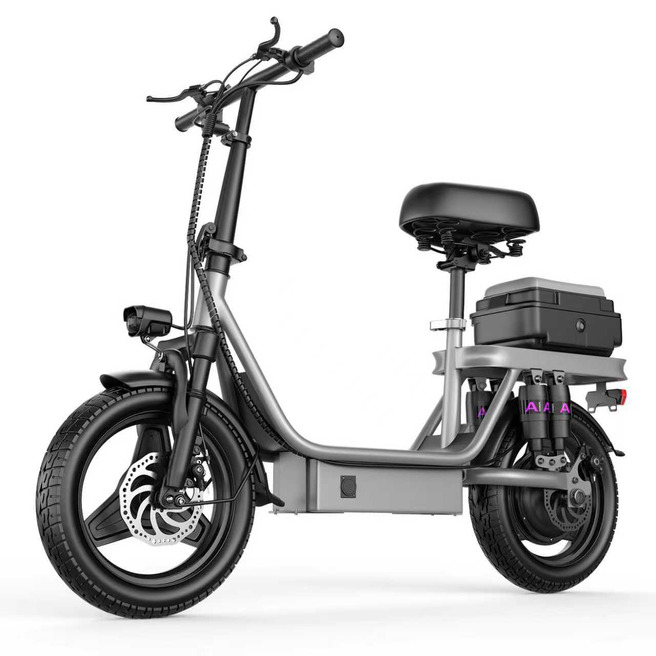 Toofly GQ8 Urbanes Pendeln Erwachsener Elektroroller 48V15AH Batterie 250W Motor 14 Zoll Straßenreifen Multi-Terrain EScooter grau von Joom DACH