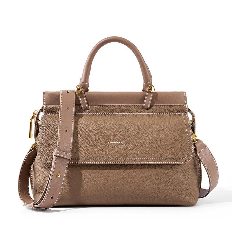 Top Layer Bag Damen Leder Damentasche Crossbody Messenger Bag Pendler One-Shoulder Aktentasche graue von Joom DACH