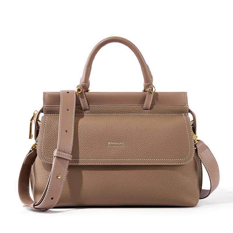 Top Layer Bag Damen Leder Damentasche Crossbody Messenger Bag Pendler One-Shoulder Aktentasche graue von Joom DACH