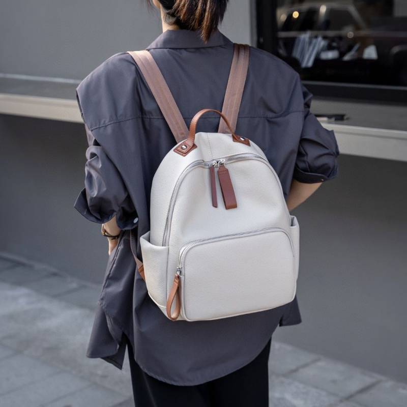 Top Layer Leder Rucksack Damen Rucksack Isn Bookish Schultasche Reiserucksack Computertasche Damen 33*30*11CM von Joom DACH