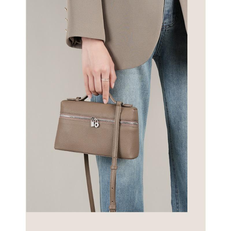 Top Leder Lunchbox Leder Damen Tasche Tragetasche Box Tasche Umhängetasche graue von Joom DACH