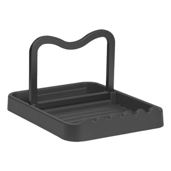 Topfdeckelhalter, Utensilienständer, rutschfestes Design, leicht zu reinigen, Küchentheke, faltbarer Pfannendeckel-Organizer-Ständer schwarz von Joom DACH