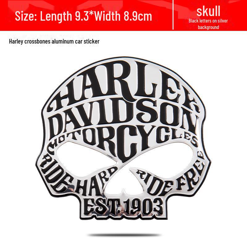 Totenkopf-Aufkleber für Kraftstofftank und Karosserie für Auto und Motorrad mit Totenkopf-Abzeichen aus Metall von Joom DACH