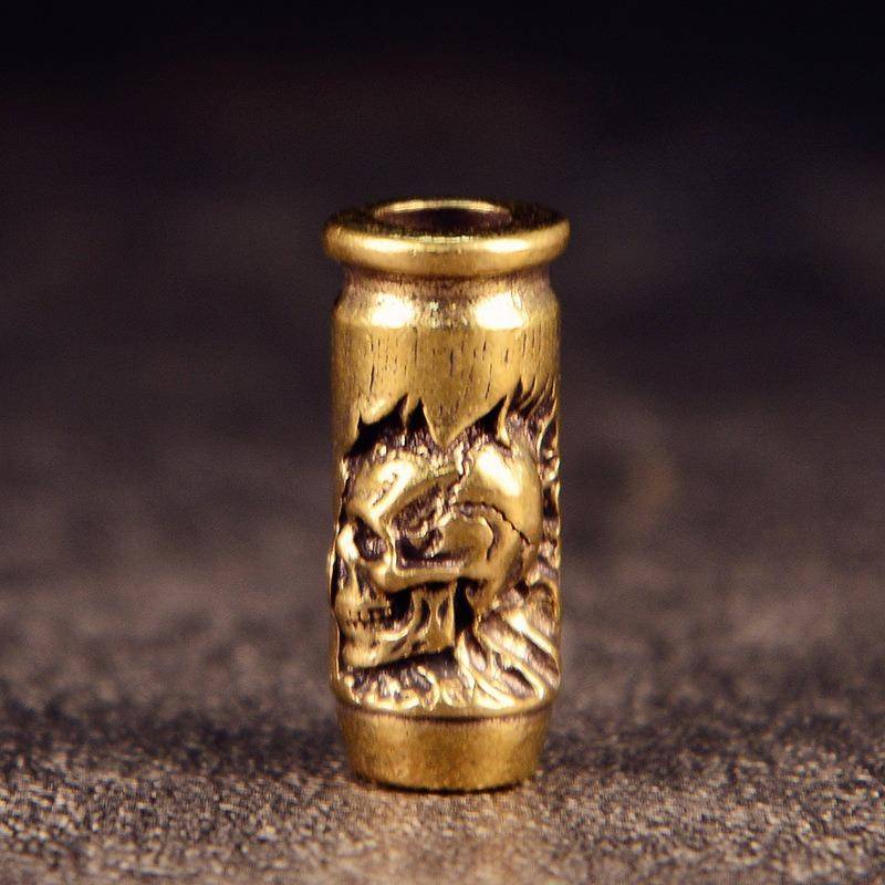 Totenkopf Kreuz Kugel Messing Messer Perlen EDC DIY Paracord gewebte Armbänder Lanyard Schlüsselanhänger Anhänger Zubehör Outdoor-Werkzeug Behänge Dekore messing von Joom DACH