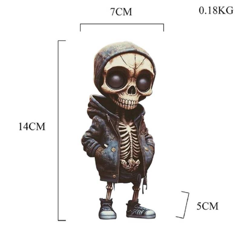 Totenkopf-Statue aus Kunstharz, cooles Skelett, dekorative Figuren, Halloween-Party-Dekoration, Wohnaccessoires, Wohnzimmer, Schlafzimmer-Dekoration von Joom DACH