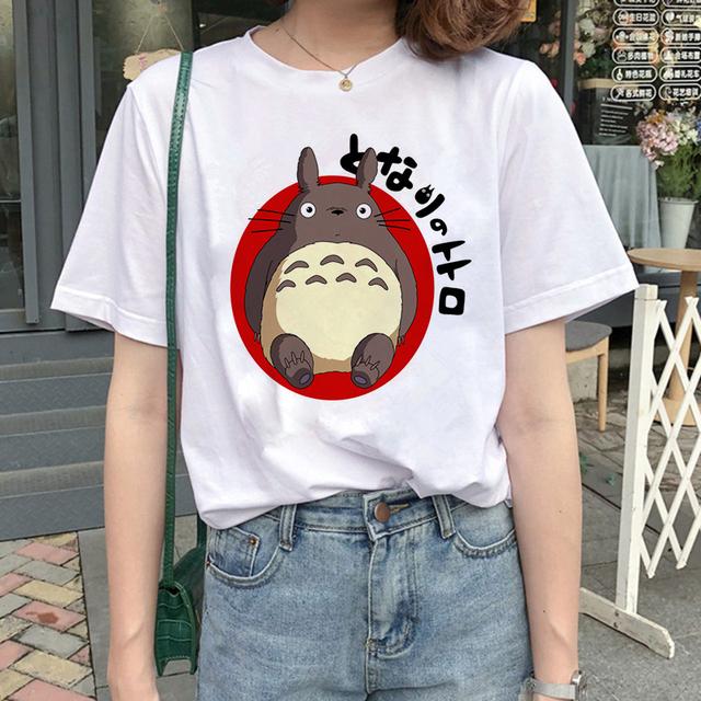 Totoro Spirit Away T Shirt Studio Ghibli Femme japanische Cartoon Anime Frauen Tshirt T -Shirt Miyazaki Hayao Kleidung weibliche Kawaii L von Joom DACH
