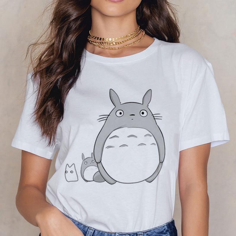 Totoro Studio Ghibli T Shirt Frauen Harajuku Ullzang T Shirt Mode Anime T-shirt Lustige Cartoon T-shirts Top Tees Weiblich 3XL von Joom DACH