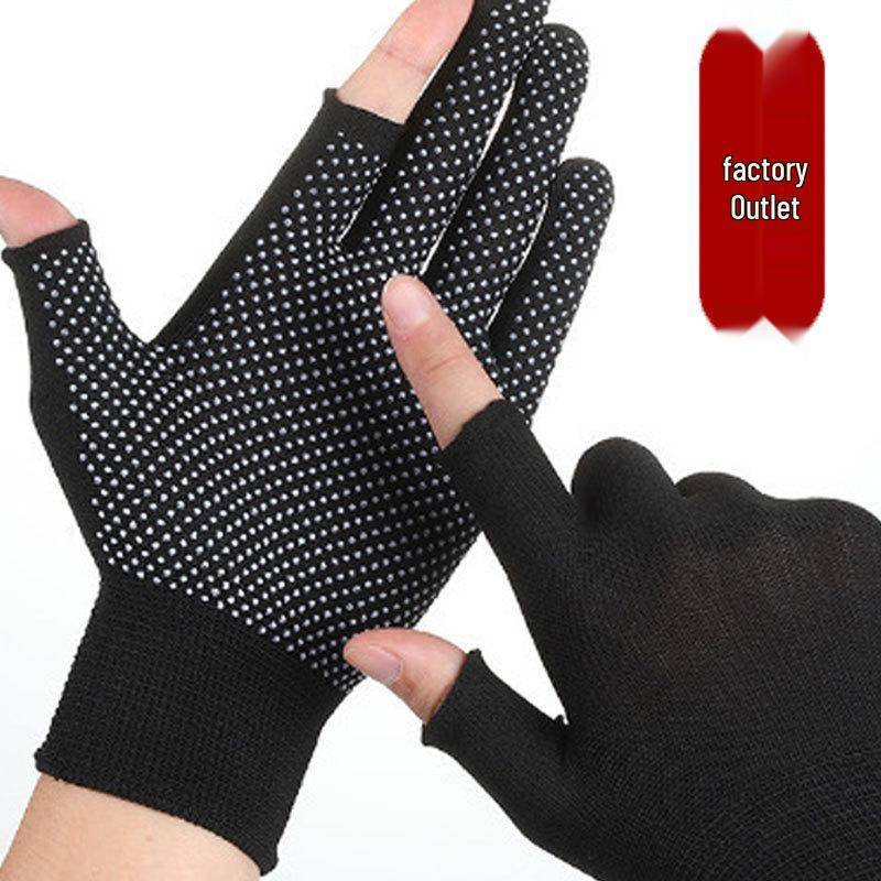 Touchscreen-kompatible, rutschfeste Handschuhe mit zwei freiliegenden Fingern für Männer und Frauen - Ideal für Arbeit, Angeln, Expresszustellung und Takeaway-Fahrten. One Size von Joom DACH