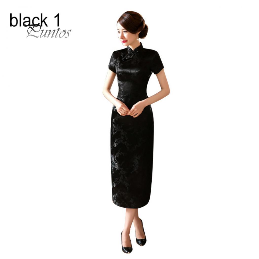 Traditionelles chinesisches Frauen-langes Cheongsam-Brautjungfer-Kurzarm-Abendkleid XXL von Joom DACH