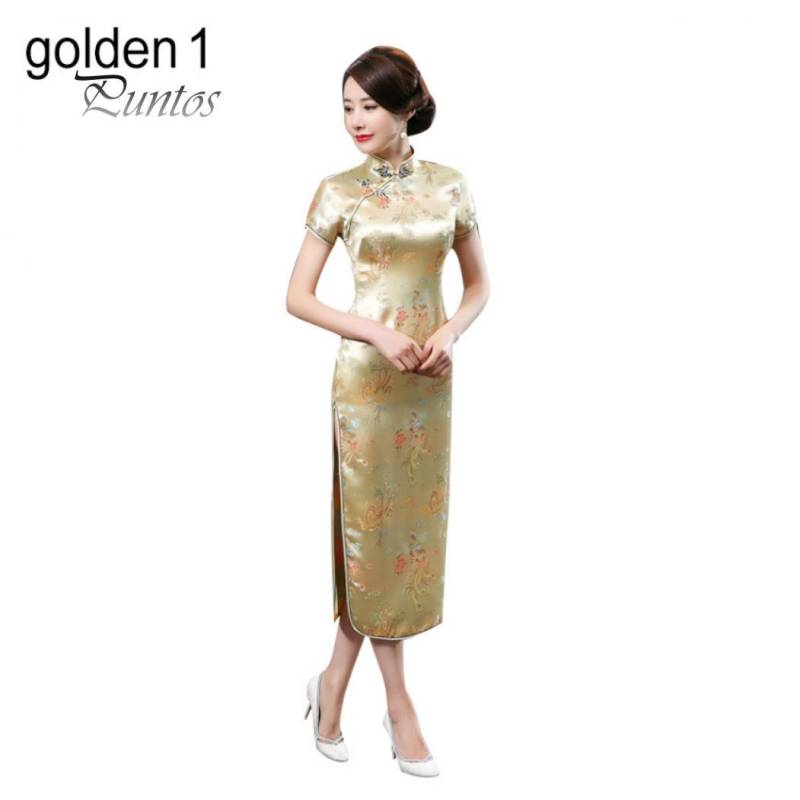 Traditionelles chinesisches Frauen-langes Cheongsam-Brautjungfer-Kurzarm-Abendkleid XXL von Joom DACH