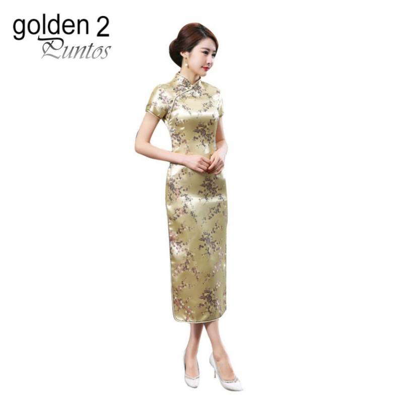Traditionelles chinesisches Frauen-langes Cheongsam-Brautjungfer-Kurzarm-Abendkleid XXL von Joom DACH
