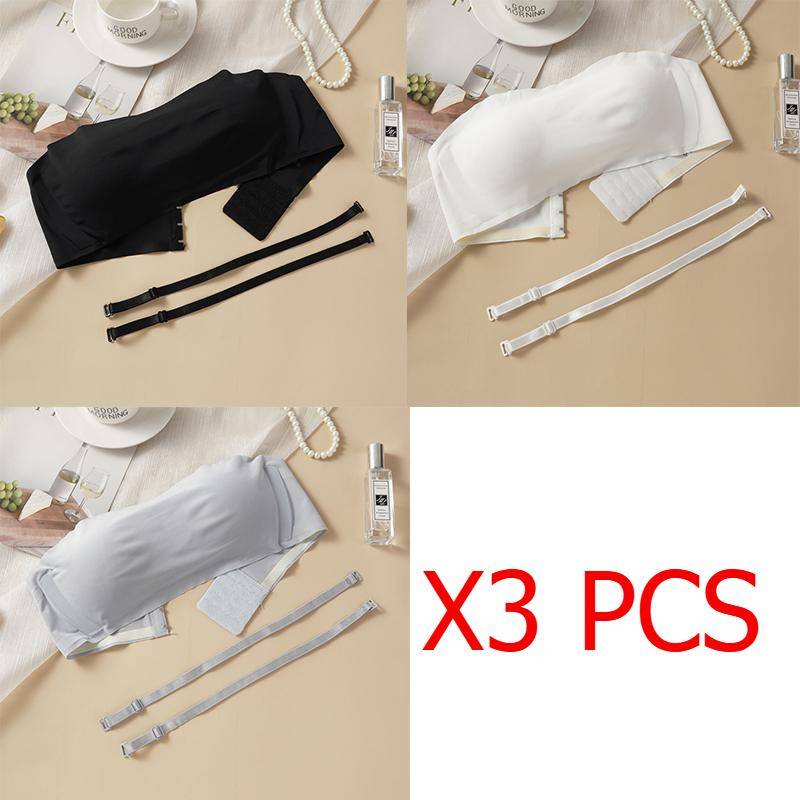 Trägerloser, einteiliger Unterwäsche-BH für Damen, gerafftes, nahtloses, unsichtbares Tube-Top, kein Stahlring, umwickelter Brust-BH, dünner Sommer-BH L von Joom DACH