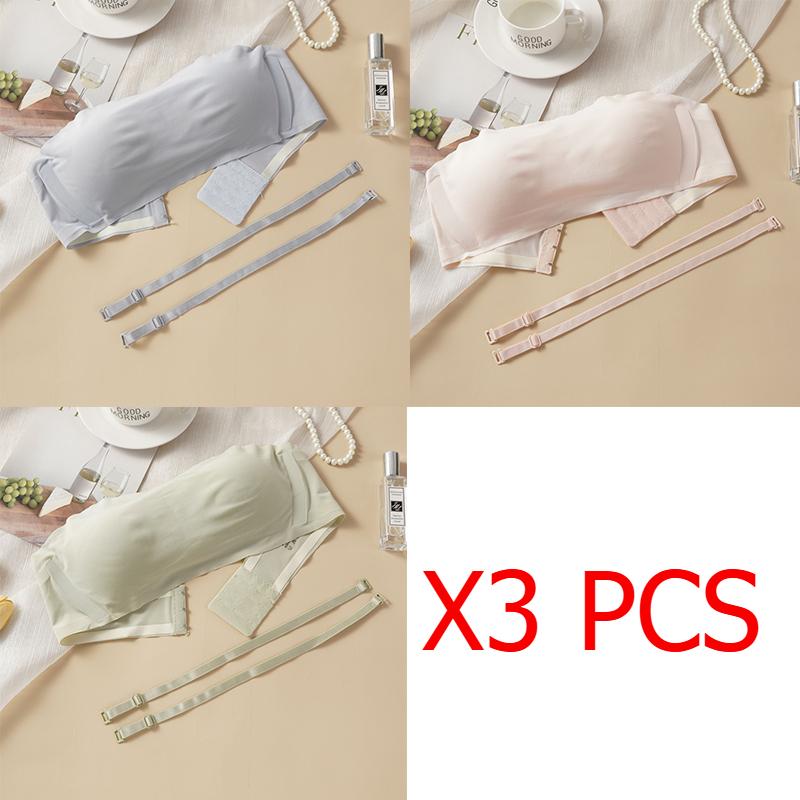 Trägerloser, einteiliger Unterwäsche-BH für Damen, gerafftes, nahtloses, unsichtbares Tube-Top, kein Stahlring, umwickelter Brust-BH, dünner Sommer-BH M von Joom DACH