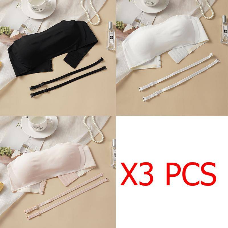 Trägerloser, einteiliger Unterwäsche-BH für Damen, gerafftes, nahtloses, unsichtbares Tube-Top, kein Stahlring, umwickelter Brust-BH, dünner Sommer-BH XL von Joom DACH