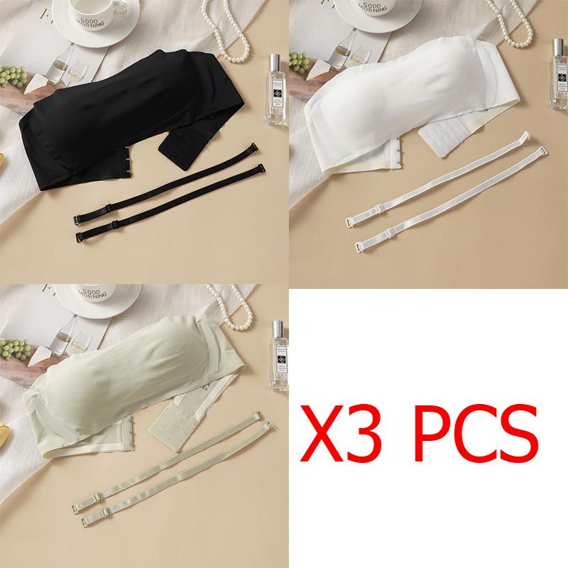 Trägerloser, einteiliger Unterwäsche-BH für Damen, gerafftes, nahtloses, unsichtbares Tube-Top, kein Stahlring, umwickelter Brust-BH, dünner Sommer-BH XL von Joom DACH