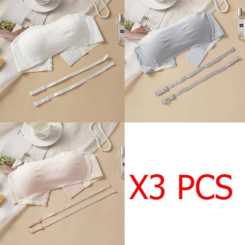 Trägerloser, einteiliger Unterwäsche-BH für Damen, gerafftes, nahtloses, unsichtbares Tube-Top, kein Stahlring, umwickelter Brust-BH, dünner Sommer-BH XL von Joom DACH