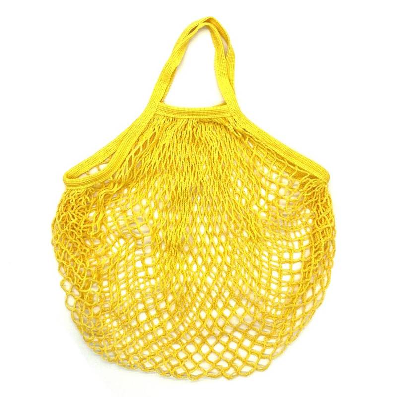 Tragbare, wiederverwendbare Einkaufstüten, Obst- und Gemüsebeutel, waschbare Baumwoll-Mesh-Schnur, Bio-Organizer, Handtasche, Netztasche mit kurzem Griff gelb von Joom DACH
