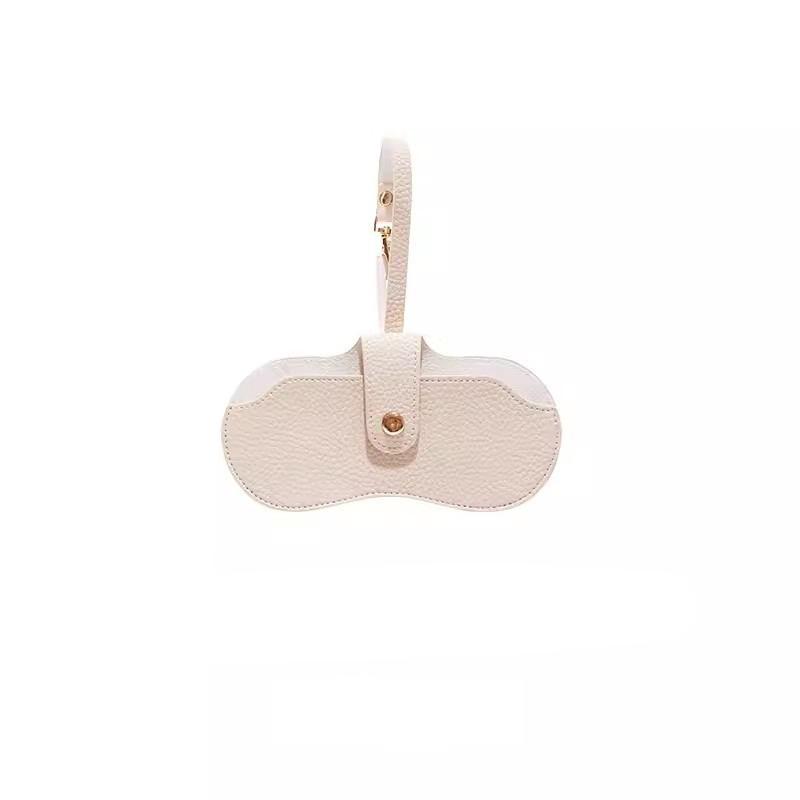 Tragbare Brillentasche, weiches Leder, Sonnenbrillentasche, schmal, modisch, Brillenetui, Brillen-Organizer, Reise-Sonnenbrillentasche beige von Joom DACH