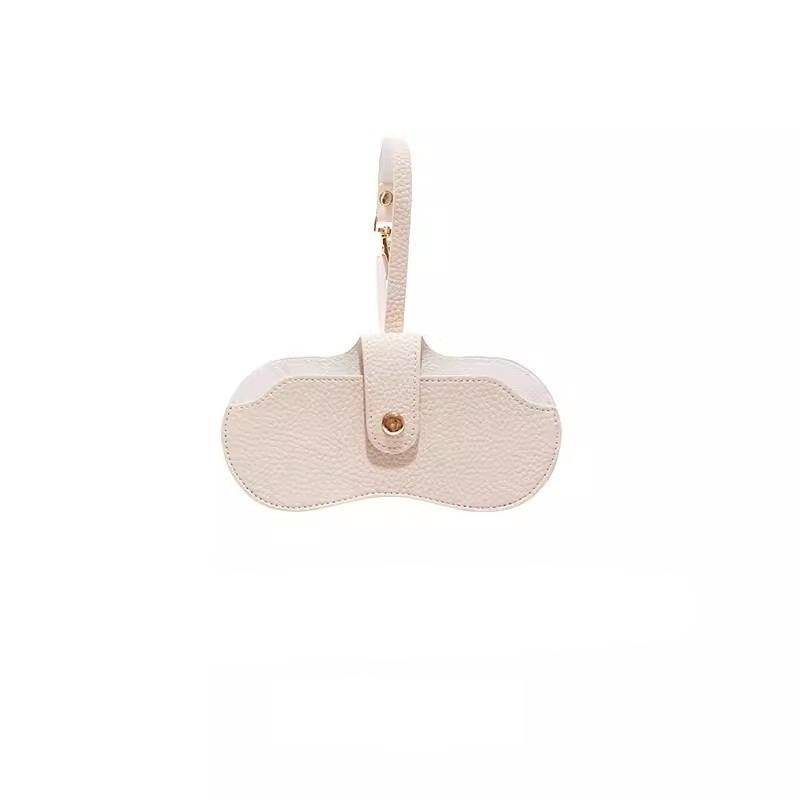 Tragbare Brillentasche, weiches Leder, Sonnenbrillentasche, schmal, modisch, Brillenetui, Brillen-Organizer, Reise-Sonnenbrillentasche beige von Joom DACH