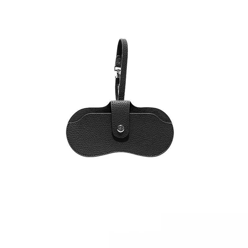 Tragbare Brillentasche, weiches Leder, Sonnenbrillentasche, schmal, modisch, Brillenetui, Brillen-Organizer, Reise-Sonnenbrillentasche schwarz von Joom DACH