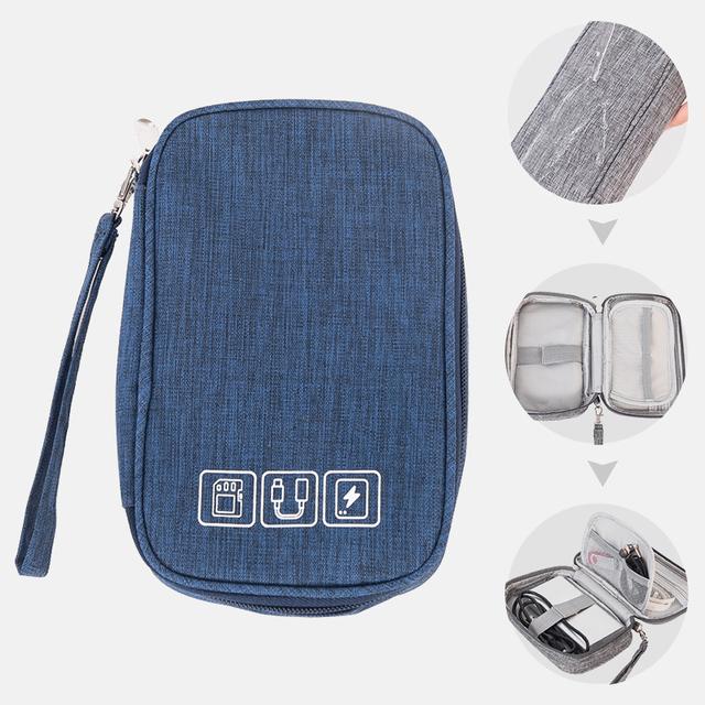 Tragbare Kabel Digitale Aufbewahrungstaschen Organizer USB Gadgets Drähte Ladegerät Power Batterie Reißverschluss Kosmetiktasche Fall blau von Joom DACH