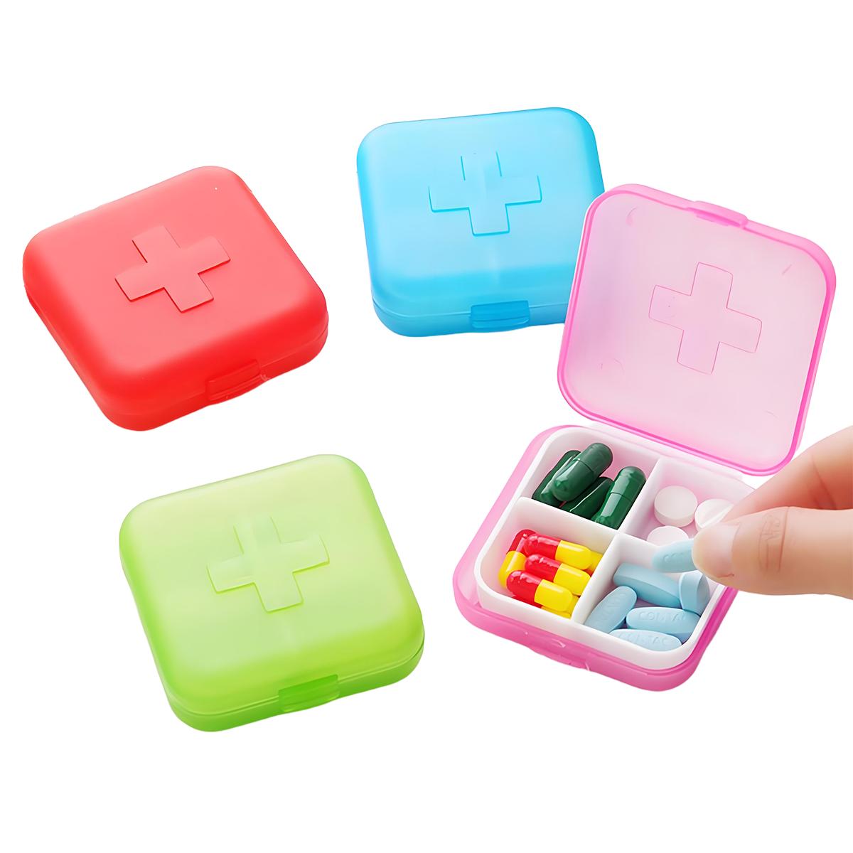 Tragbare Reise-Pillen-Aufbewahrungsbox mit 4 Fächern, Mini-Medizin-Organizer One size rosa Tragbare Reise-Pillen-Aufbewahrungsbox mit 4 Fächern, Mini-Medizin-Organizer One size rosa von Joom DACH