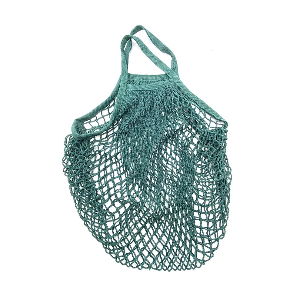 Tragbare wiederverwendbare Einkaufstüten für Obst und Gemüse, Baumwollnetz, String-Organizer, Handtasche, kurzer Griff, Netz-Einkaufstüten, Tragetasche Dark green von Joom DACH