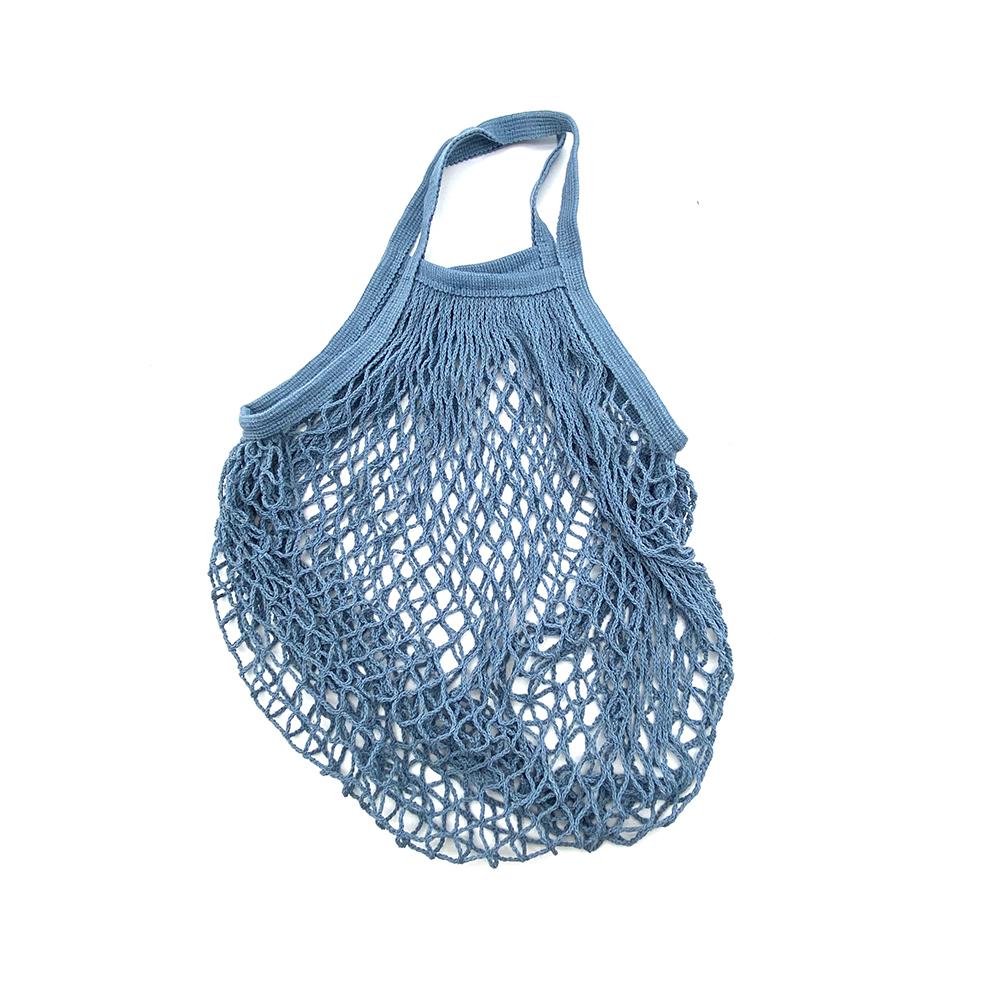 Tragbare wiederverwendbare Einkaufstüten für Obst und Gemüse, Baumwollnetz, String-Organizer, Handtasche, kurzer Griff, Netz-Einkaufstüten, Tragetasche Grayish blue von Joom DACH