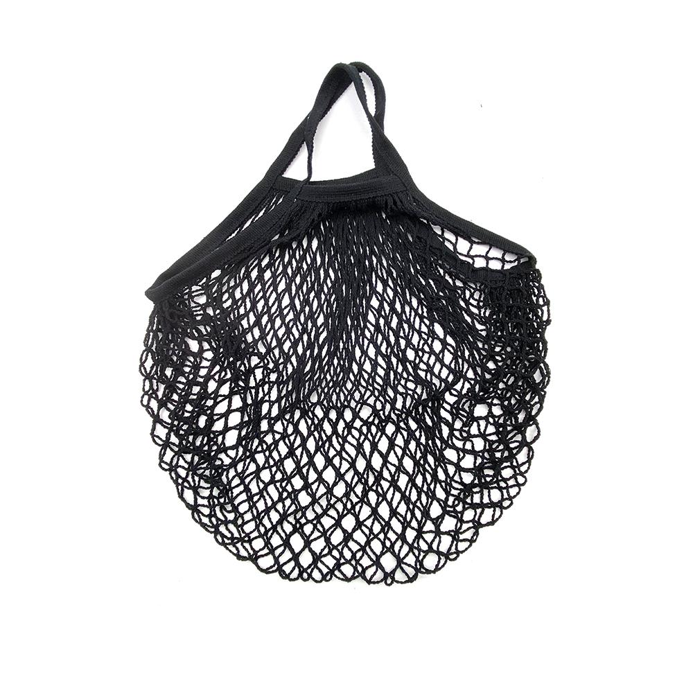 Tragbare wiederverwendbare Einkaufstüten für Obst und Gemüse, Baumwollnetz, String-Organizer, Handtasche, kurzer Griff, Netz-Einkaufstüten, Tragetasche black von Joom DACH