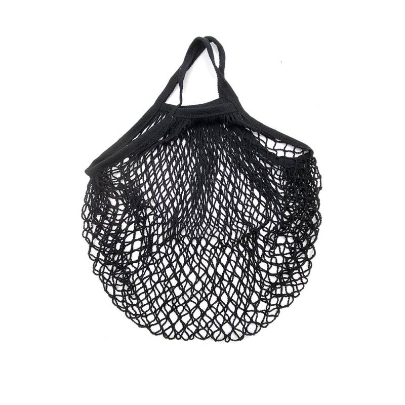Tragbare wiederverwendbare Einkaufstüten für Obst und Gemüse, Baumwollnetz, String-Organizer, Handtasche, kurzer Griff, Netz-Einkaufstüten, Tragetasche black von Joom DACH