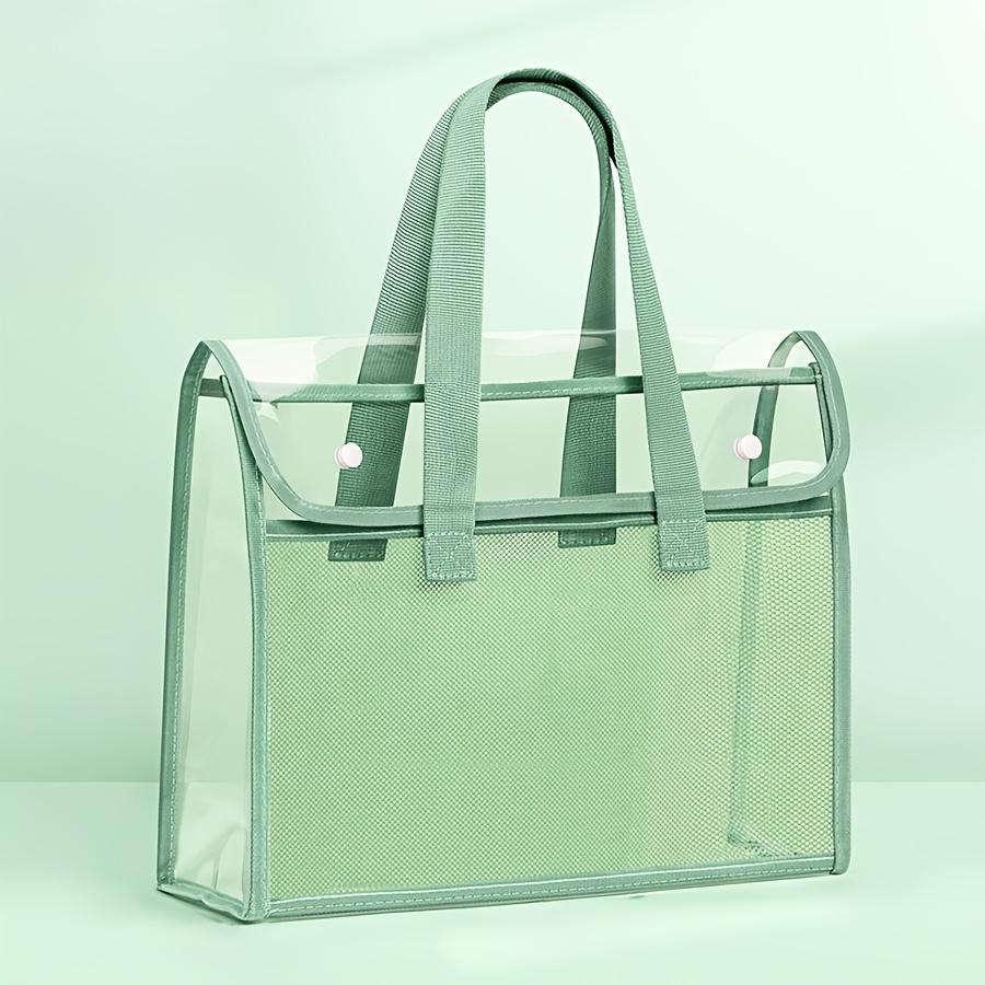 Tragbarer, transparenter, wasserdichter Handordner mit großer Kapazität, selbstklebende Aktentasche, Aufbewahrungstasche für Bürobedarf grün von Joom DACH