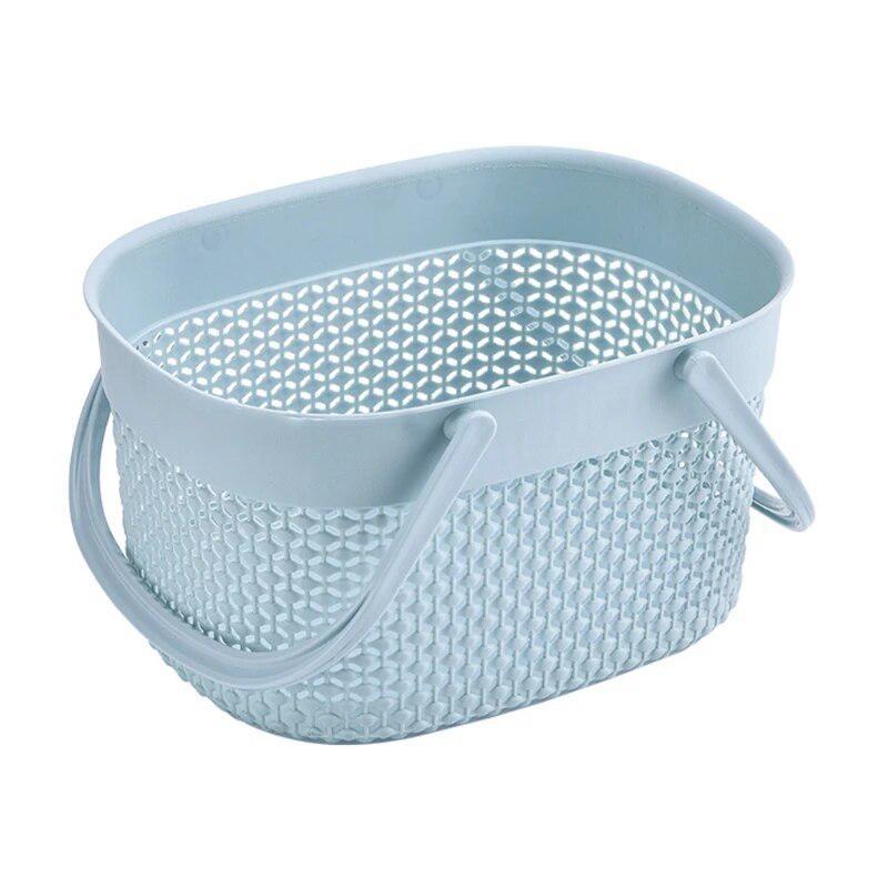 Tragbarer Badekorb für den Haushalt mit Griff, Aufbewahrung von Toilettenartikeln im Badezimmer, hohler Kunststoff-Tragekorb für Wohnheim, Küche, Beige, Weiß, Rosa blau von Joom DACH