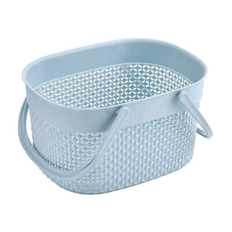 Tragbarer Badekorb für den Haushalt mit Griff, Aufbewahrung von Toilettenartikeln im Badezimmer, hohler Kunststoff-Tragekorb für Wohnheim, Küche, Beige, Weiß, Rosa blau von Joom DACH