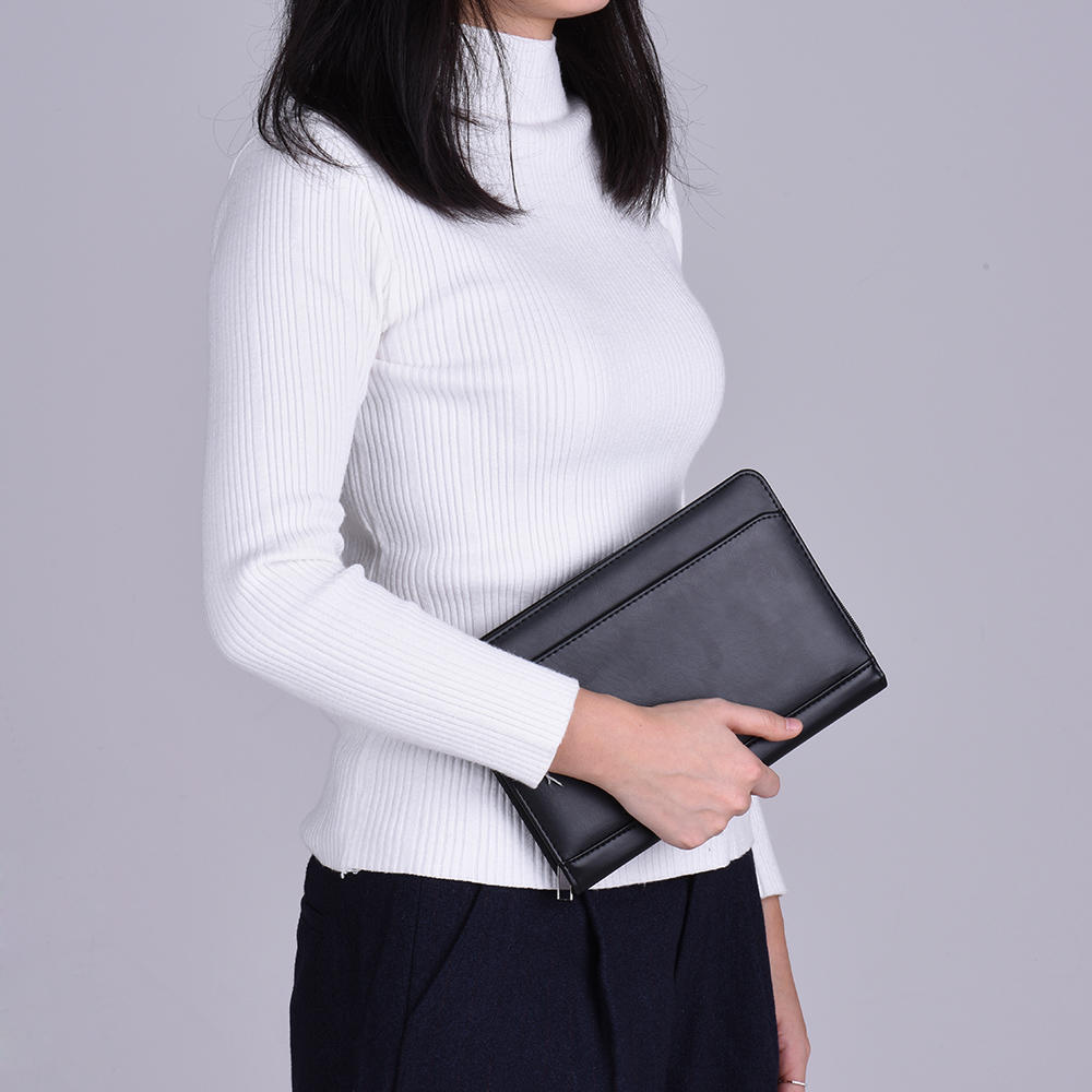 Tragbarer Business-Portfolio-Ordner, Dokumentenmappe, Organizer, A5, PU-Leder, Notizblock von Joom DACH