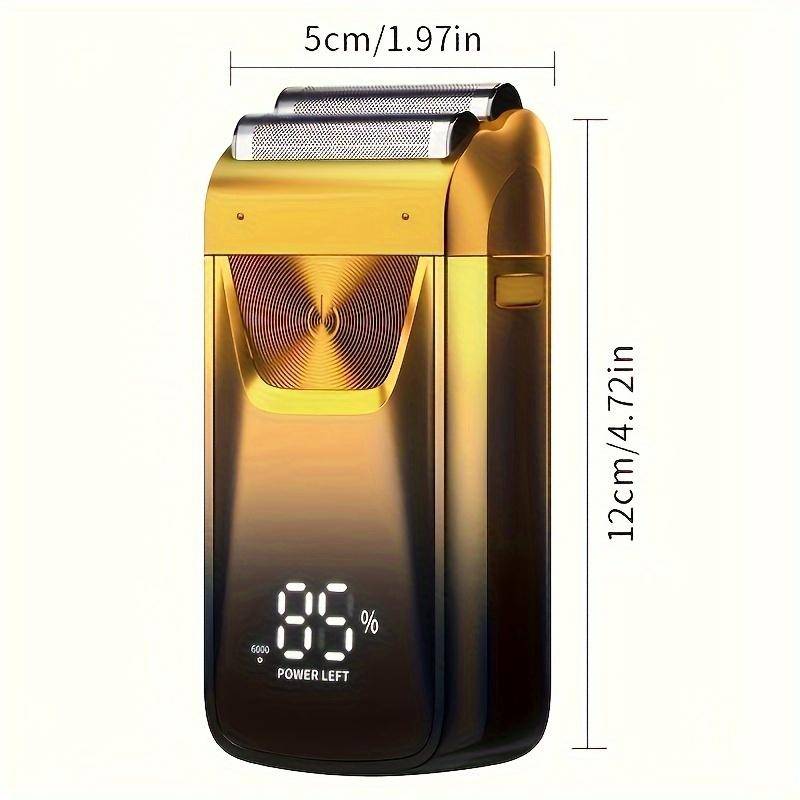 Tragbarer Elektrorasierer mit LED-LCD-Display für Herren gold von Joom DACH