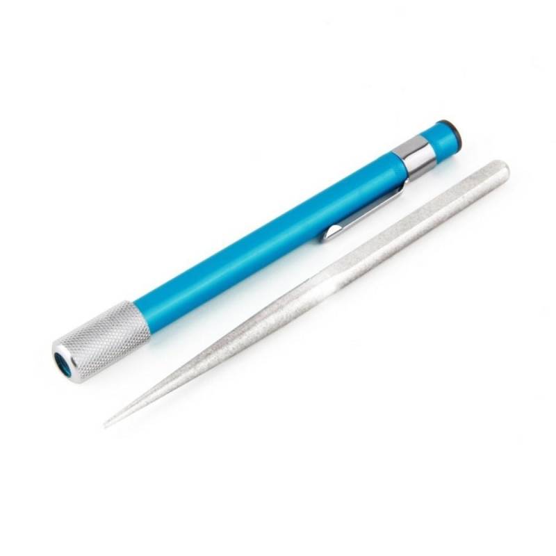 Tragbarer Mini-Messerschärfer in Stiftform, Taschen-Diamant-Messerschärfer, Angelhaken, Schleifstein blau von Joom DACH