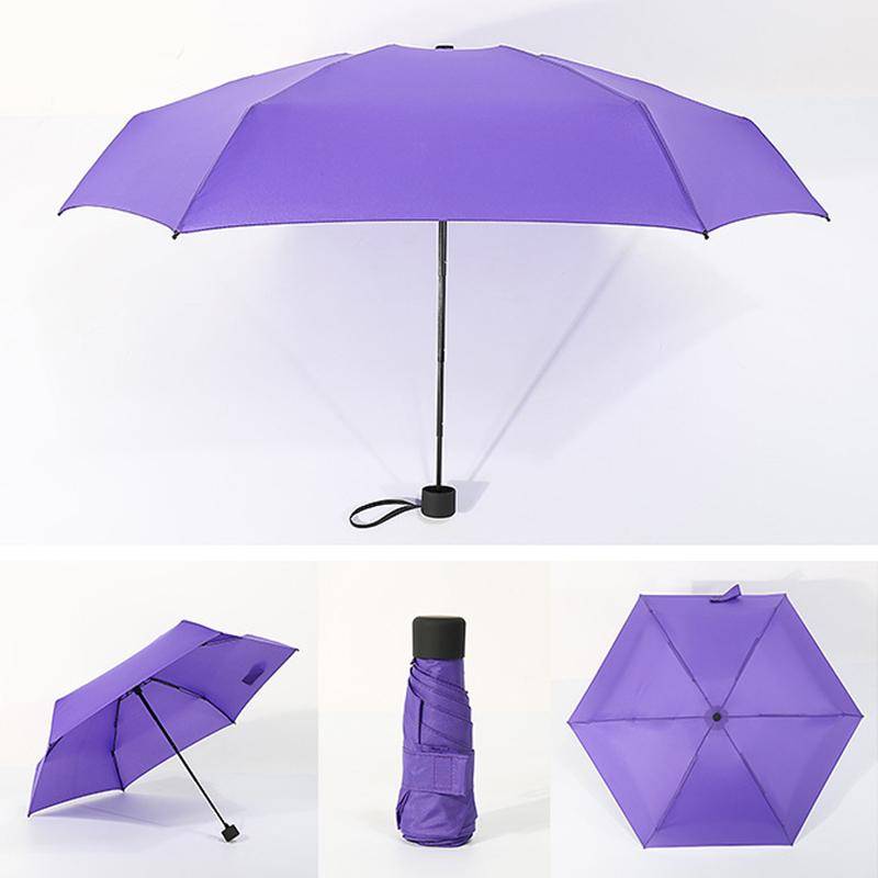 Tragbarer Mini-Regenschirm für sonnige und regnerische Tage violett von Joom DACH