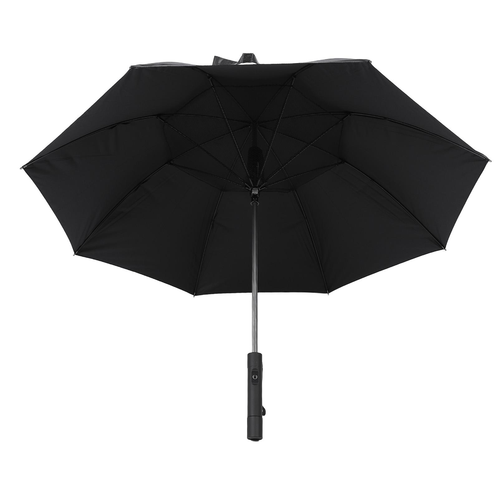 Tragbarer Regenschirm mit Ventilator USB Wiederaufladbare 2600mAh Powerbank Sonnen- und Regenschirm Faltbar von Joom DACH