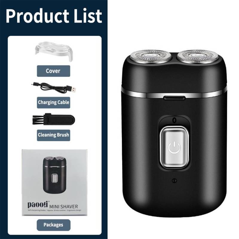 Tragbarer elektrischer Bartschneider für Herren, wiederaufladbar, wasserdicht, Rasierer, schwimmender Doppelkopf-Haarschneider schwarz Tragbarer elektrischer Bartschneider für Herren, wiederaufladbar, wasserdicht, Rasierer, schwimmender Doppelkopf-Haarschneider schwarz von Joom DACH