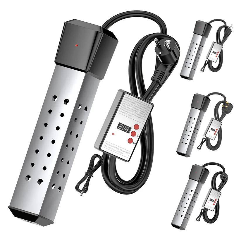 Tragbarer elektrischer Heizkessel, Warmwasserheizelement, thermostatischer Tauchsieder für Badezimmer, Schwimmbad, 220 V, 2000 W-2500 W 2000W-EU plug silber von Joom DACH