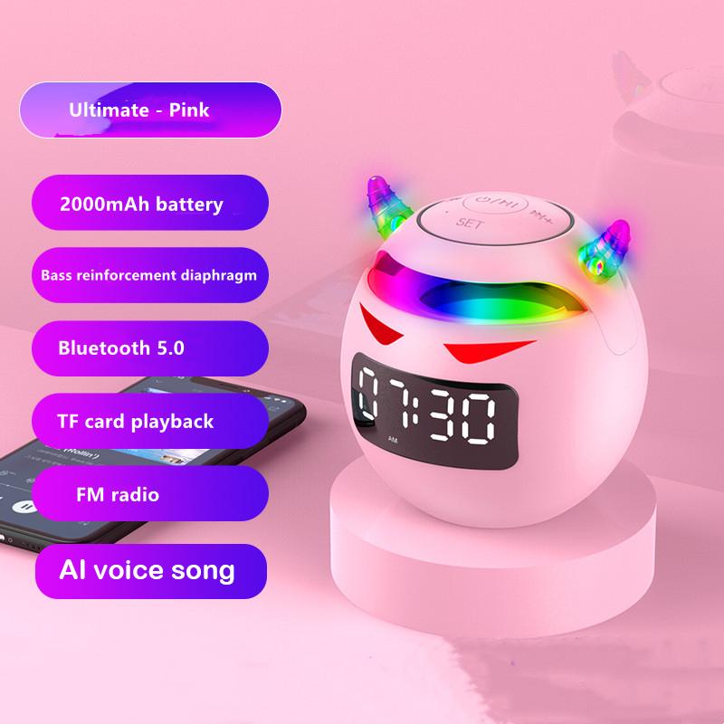 Tragbarer süßer kleiner Teufel AI Smart Bluetooth-Lautsprecher 3D-Stereo-Subwoofer Mini-LED-Digitaluhr Wecker Wasserdichter HiFi-Spieluhr rosa Tragbarer süßer kleiner Teufel AI Smart Bluetooth-Lautsprecher 3D-Stereo-Subwoofer Mini-LED-Digitaluhr Wecker Wasserdichter HiFi-Spieluhr rosa von Joom DACH