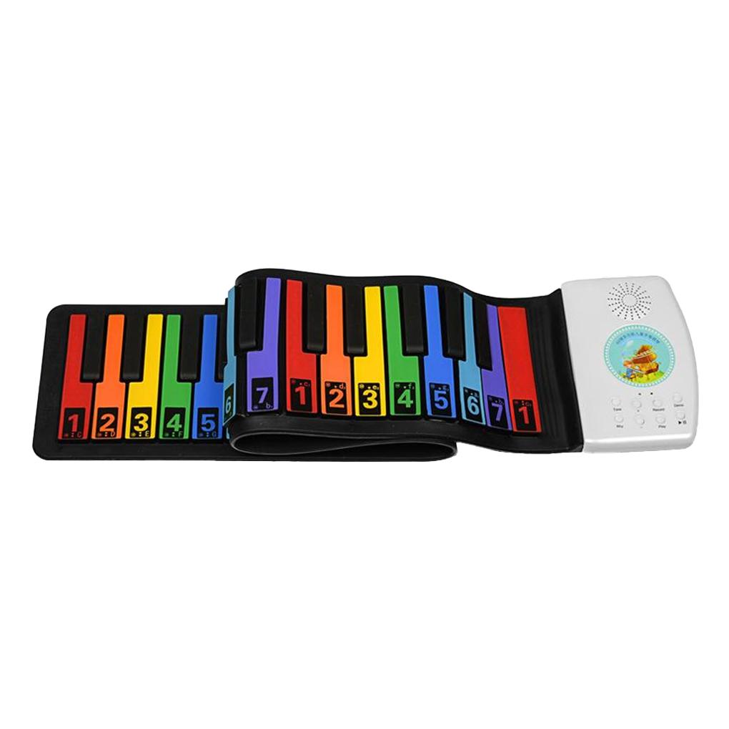 Tragbares elektronisches Klavier mit 49 Tasten, wiederaufladbar, für Kinder, flexibel, Roll-up-Tastatur, Musikinstrument, Geschenk, bunt CHINA von Joom DACH
