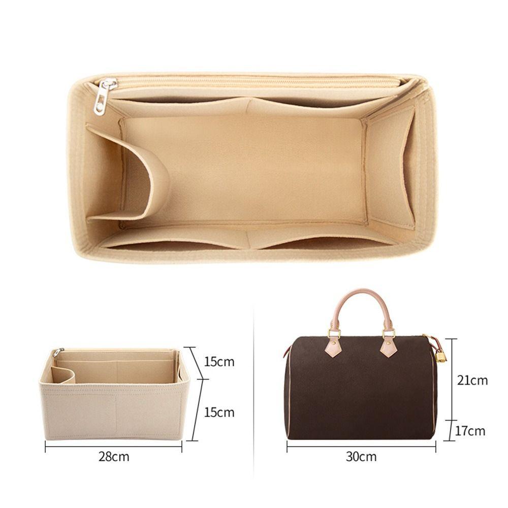Tragetasche, Make-up-Tasche, Zubehör, Reiseklappe, Handtasche, Innentasche, Aufbewahrung, Organizer, Filzeinsatz For Speedy 30 khaki von Joom DACH