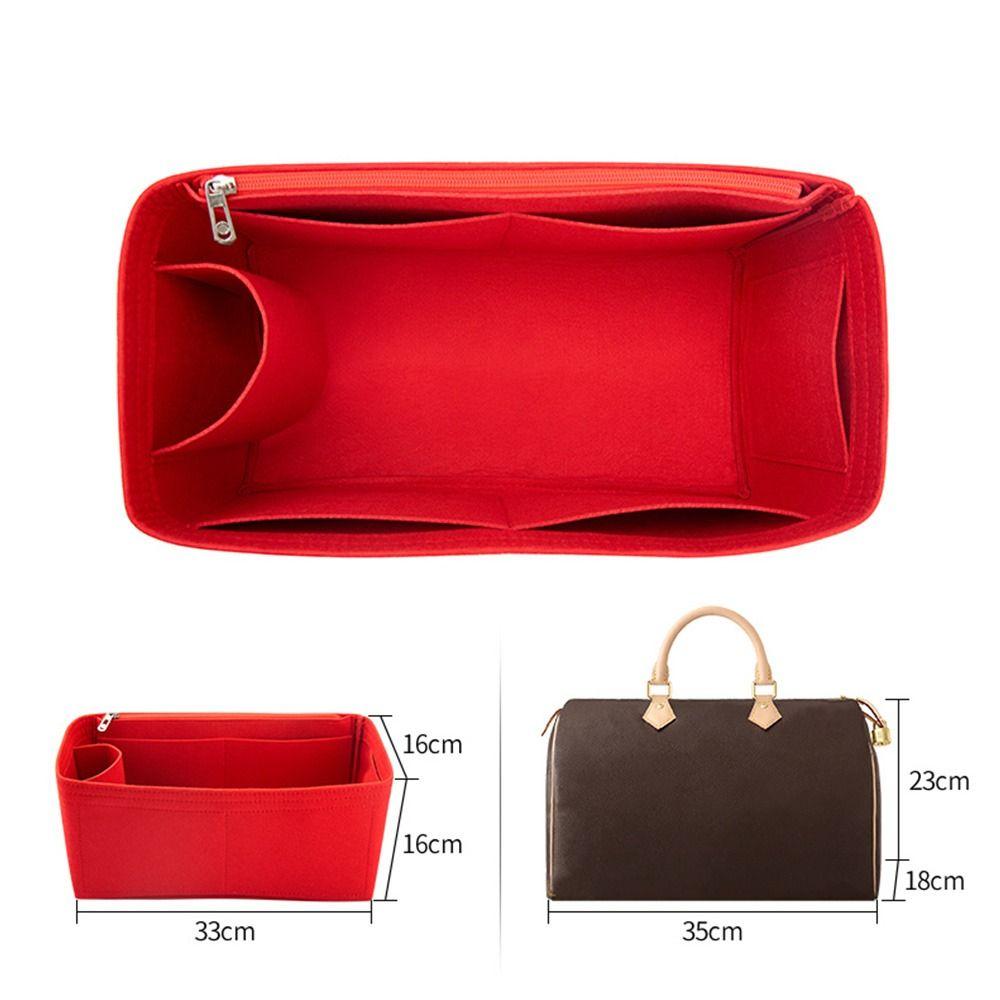 Tragetasche, Make-up-Tasche, Zubehör, Reiseklappe, Handtasche, Innentasche, Aufbewahrung, Organizer, Filzeinsatz For Speedy 35 rot von Joom DACH