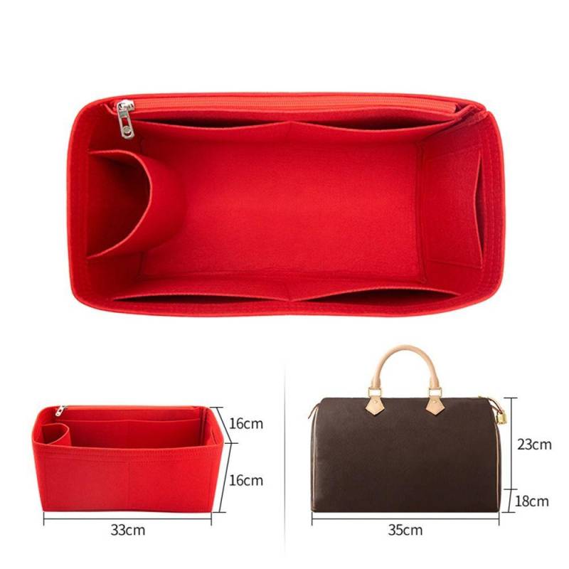 Tragetasche, Make-up-Tasche, Zubehör, Reiseklappe, Handtasche, Innentasche, Aufbewahrung, Organizer, Filzeinsatz For Speedy 35 rot von Joom DACH