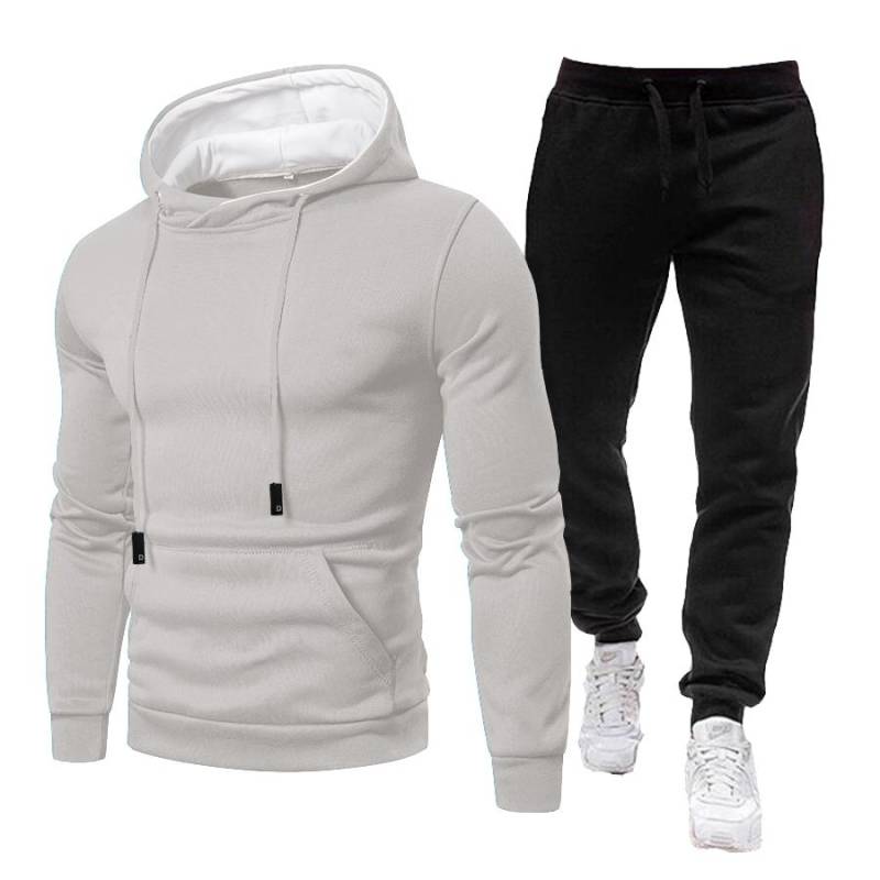 Trainingsanzug Männer Sets Winter Hoodies + Hosen 2 Stück Set 2021 Herren Marke Jogger Jogginghose Anzug Männlich M grau von Joom DACH